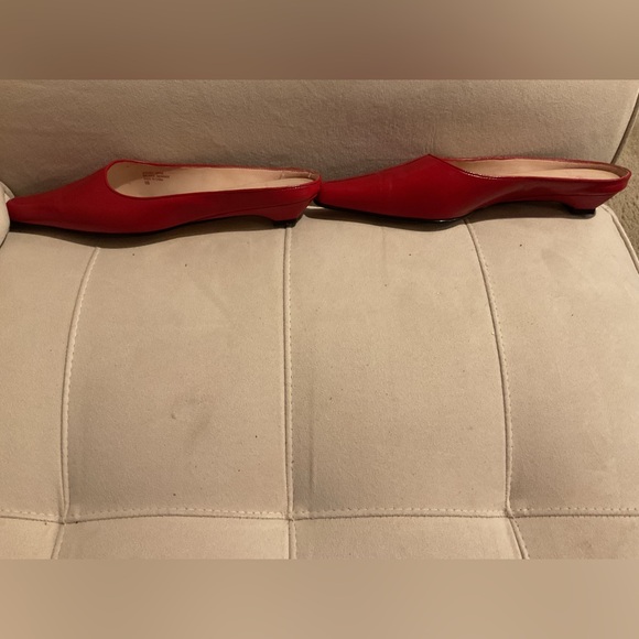 Red Leather Slip On Shoes by AK - Picture 2 of 4